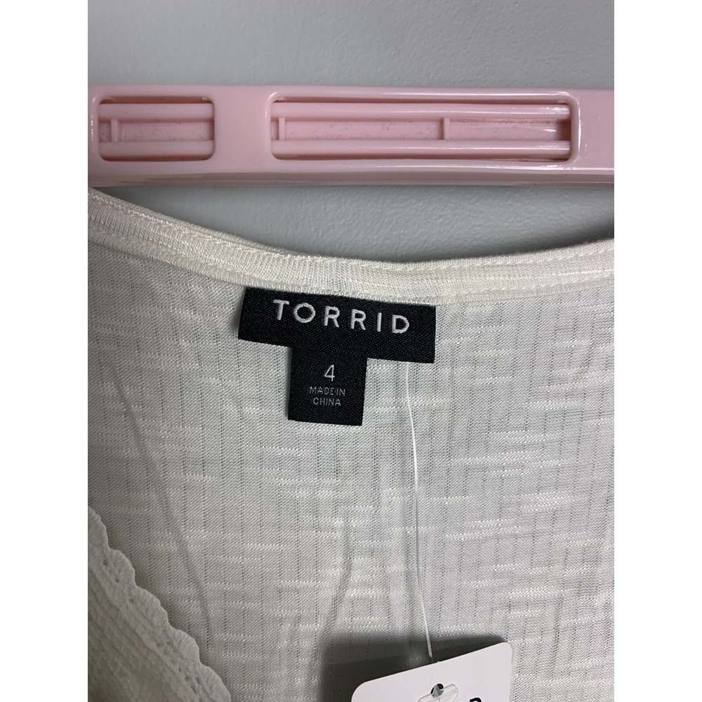 NWT Torrid Knit V-Neck Lace Inset‎ Babydoll Top 4X - Picture 8 of 12